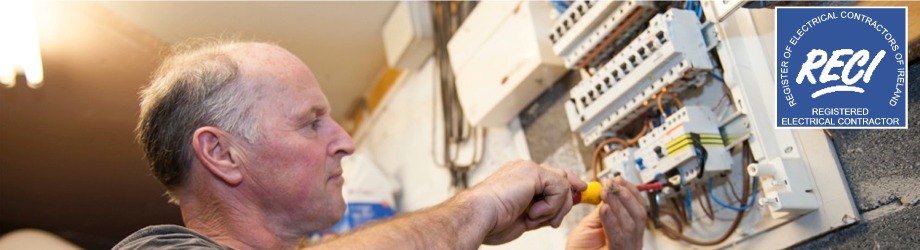 Ian Christie Electrical Contractor working on a fuseboard for a Dublin client, Ireland