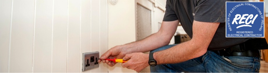 Ian Christie Electrical Contractor working on a socket for a Dublin client, Ireland